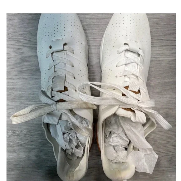 Steve Madden P-Razer White Perforated Lace Up Casual Comfort Sneakers Mens 12M - Picture 9 of 10